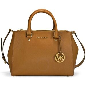 Like new Sutton Leather Medium Satchel Handbag tan